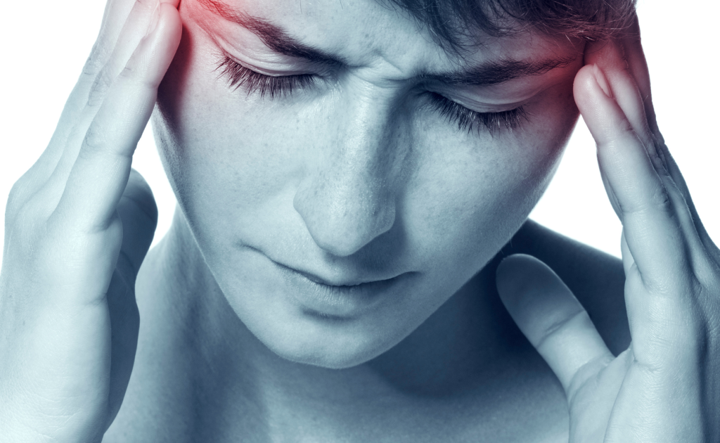 Indian woman experiencing a migraine at home in Panchkula